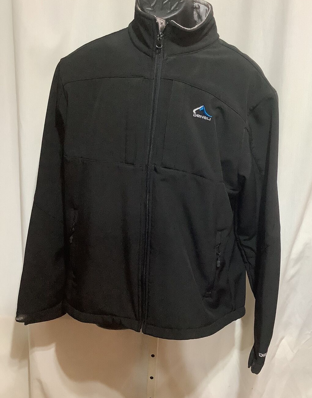 Denali Softshell Jacket Mens Med Black Fleece Lined Zip Outdoor Coat Camo Collar